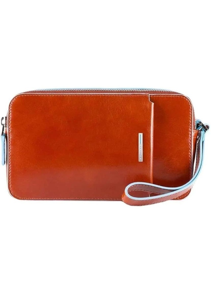 Чоловічий шкіряний гаманець-клатч Piquadro Blue Square з фронтальною кишенею, помаранчевий